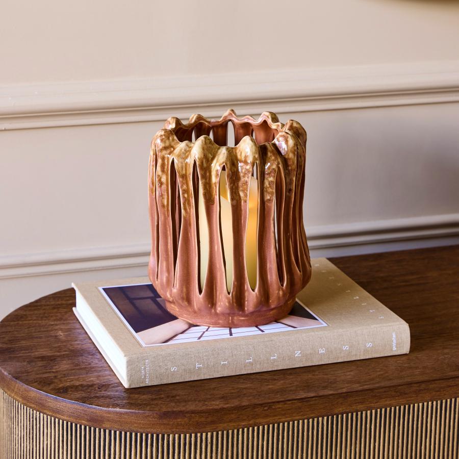 Magritte Reactive Glaze Candle Holder